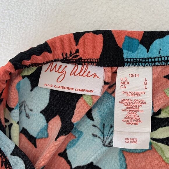 Meg Allen Large 12/14 Multi Color Floral Print Straight Skirt - Picture 7 of 8